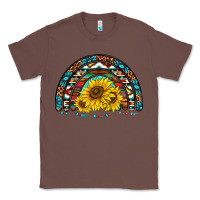 Chestnut western sunflowers aztec leopard serape  rainbows Classic Tee - AdoDesignShop