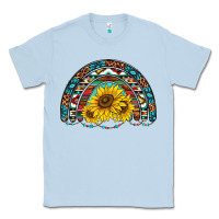 Dusty Blue western sunflowers aztec leopard serape  rainbows Classic Tee - AdoDesignShop