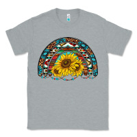 Heather Grey western sunflowers aztec leopard serape  rainbows Classic Tee - AdoDesignShop