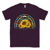 Plum western sunflowers aztec leopard serape  rainbows Classic Tee - AdoDesignShop