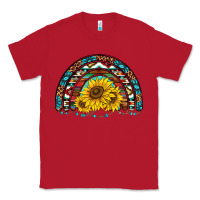 Red western sunflowers aztec leopard serape  rainbows Classic Tee - AdoDesignShop