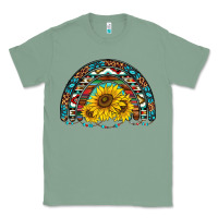 Sage western sunflowers aztec leopard serape  rainbows Classic Tee - AdoDesignShop