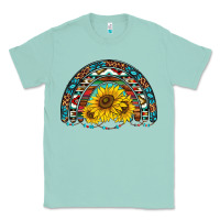 Seafoam western sunflowers aztec leopard serape  rainbows Classic Tee - AdoDesignShop