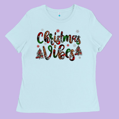 Christmas Vibes Ladies Tee Designed By Jahusdesignshop