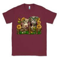 Burgundy hereford bull and heifer with sunflowers Classic Tee - LillyAllenDesigns