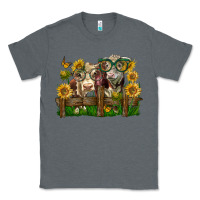 Charcoal Heather hereford bull and heifer with sunflowers Classic Tee - LillyAllenDesigns