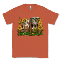Copper hereford bull and heifer with sunflowers Classic Tee - LillyAllenDesigns