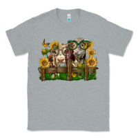 Heather Grey hereford bull and heifer with sunflowers Classic Tee - LillyAllenDesigns