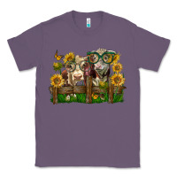 Lavender hereford bull and heifer with sunflowers Classic Tee - LillyAllenDesigns