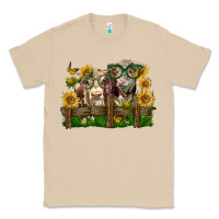 Mushroom hereford bull and heifer with sunflowers Classic Tee - LillyAllenDesigns