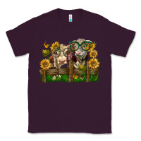 Plum hereford bull and heifer with sunflowers Classic Tee - LillyAllenDesigns