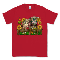 Red hereford bull and heifer with sunflowers Classic Tee - LillyAllenDesigns