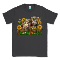 Smoke hereford bull and heifer with sunflowers Classic Tee - LillyAllenDesigns