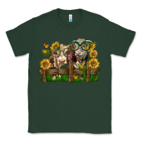 Sports Green hereford bull and heifer with sunflowers Classic Tee - LillyAllenDesigns