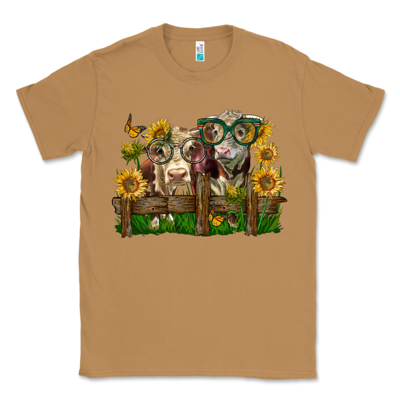 Hereford Bull And Heifer With Sunflowers Classic Tee by LillyAllenDesigns | Teevron