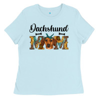 Baby Blue western dachshund mom Ladies Tee - RanaPortraitStore
