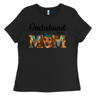 Black western dachshund mom Ladies Tee - RanaPortraitStore