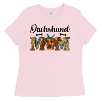 Bubblegum Pink western dachshund mom Ladies Tee - RanaPortraitStore