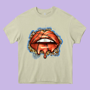 Basketball Lips Heavy Core Tee Designed By Zillion Design Studio