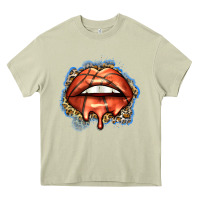 Mossy basketball lips Heavy Core Tee - Zillion Design Studio