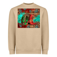 Country Boots And Cowboy Hat Christmas Heavyweight Sweatshirt | Teevron