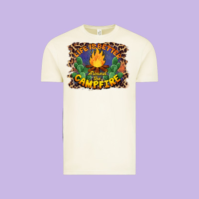 Life Is Better Around The Campfire Vintage Tee Designed By Barkaloodesign