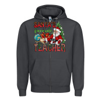 Smoke Santa's Favorite Teacher Zipper Hoodie - BundleAndBundleShop