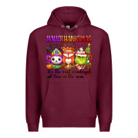 Burgundy hallothanksmas its the most wonderful time of the Premium Hoodie - texasbilliewilder