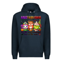 Navy hallothanksmas its the most wonderful time of the Premium Hoodie - texasbilliewilder