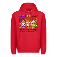 Red hallothanksmas its the most wonderful time of the Premium Hoodie - texasbilliewilder