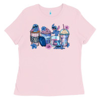 Bubblegum Pink stitch coffee cups Ladies Tee - Zillion Design Studio