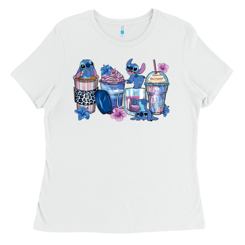 Stitch Coffee Cups Ladies Tee by Zillion Design Studio | Teevron