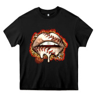 Black baseball lips Heavy Core Tee - Zillion Design Studio