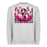 Heather Grey breast cancer american football ribbon Heavyweight Sweatshirt - NancyCooperArtShop