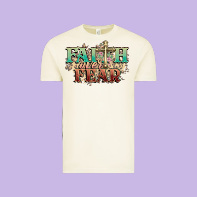 Faith Over Fear Cross Vintage Tee Designed By Nancycooperartshop