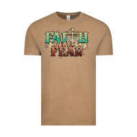 Vintage Coffee faith over fear cross Vintage Tee - NancyCooperArtShop