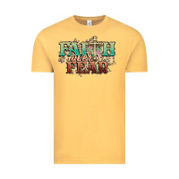 Vintage Mustard faith over fear cross Vintage Tee - NancyCooperArtShop