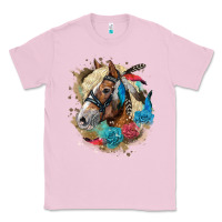 Bubblegum Pink haflinger horse floral Classic Tee - LillyAllenDesigns
