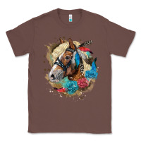 Chestnut haflinger horse floral Classic Tee - LillyAllenDesigns