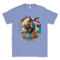 Colony Blue haflinger horse floral Classic Tee - LillyAllenDesigns