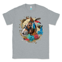 Heather Grey haflinger horse floral Classic Tee - LillyAllenDesigns