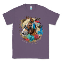 Lavender haflinger horse floral Classic Tee - LillyAllenDesigns