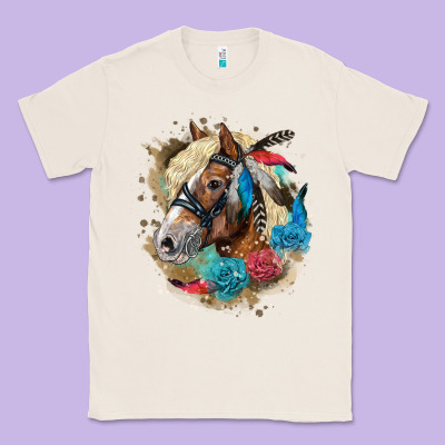 Haflinger Horse Floral Classic Tee Designed By Lillyallendesigns