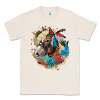 Natural haflinger horse floral Classic Tee - LillyAllenDesigns