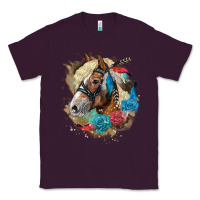Plum haflinger horse floral Classic Tee - LillyAllenDesigns