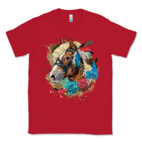 Red haflinger horse floral Classic Tee - LillyAllenDesigns