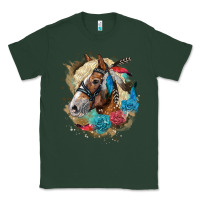 Sports Green haflinger horse floral Classic Tee - LillyAllenDesigns