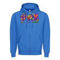 True Royal Peace Love Mardi Gras Zipper Hoodie - BundleAndBundleShop