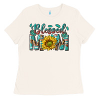 Bone western blessed mom with sunflower Ladies Tee - texasbilliewilder