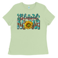 Matcha western blessed mom with sunflower Ladies Tee - texasbilliewilder